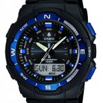 SGW500H-2BV Black Resin Analog Digital Twin Sensor Multi-Function Watch