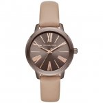 Michael Kors Women's Hartman Roman Numerals Brown Dial Beige Leather Watch MK2640