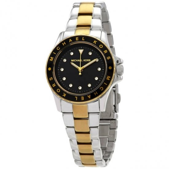 Michael Kors Mini Kenly Quartz Crystal Black Dial Ladies Watch MK6955