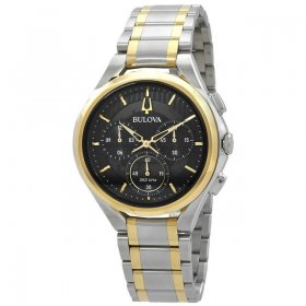 Bulova Curv Chronograph Quartz Black Dial Two-Tone Men's Watch 98A301