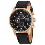 Citizen Men's CA0683-08E Primo Black Dial Black Strap Chrono Watch