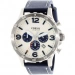 Fossil Men's JR1480 Blue Leather Japanese Quartz Fashion Watch