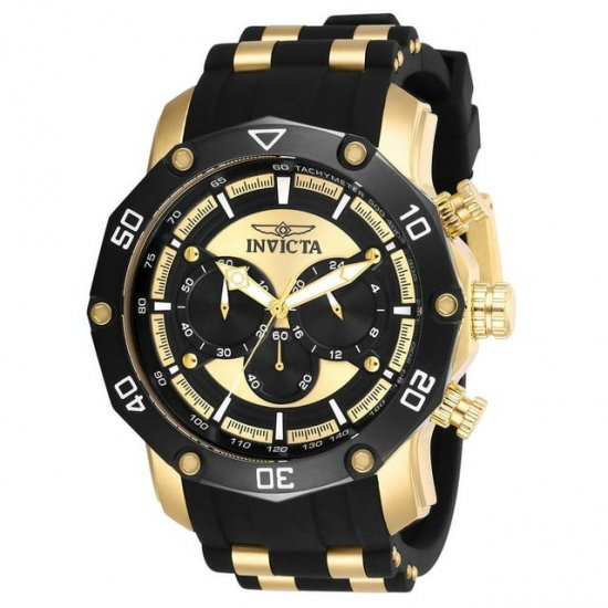 Invicta Pro Diver Chronograph Black and Yellow Gold Dial Men\'s Watch 28754