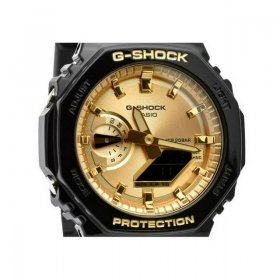 Casio G-Shock Analog Digital Black And Gold Color Resin Strap Quartz GA-2100GB-1A 200M Men's Watch