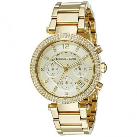 Michael Kors Women's Parker Chronograph Gold-Tone Stainless Steel Watch MK5354