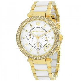 Michael Kors Parker White Dial Stainless Steel with Acetate Ladies Watch MK6119