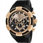 Invicta Men's Bolt Black Silicone Band Steel Case Quartz Rose Gold-Tone Dial Analog Watch 24700