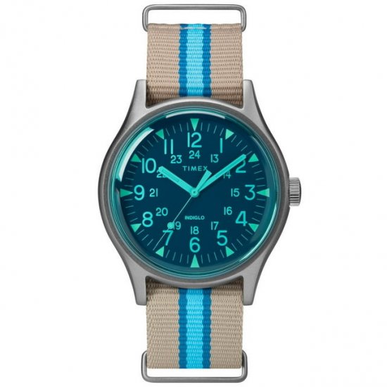 Timex MK1 Aluminum California Blue Dial Canvas Strap Men\'s Watch TW2T25300