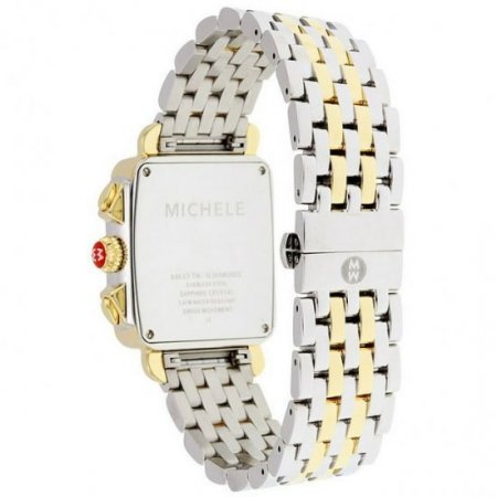 Michele Signature Deco Chronograph Day/Date Two-Tone Stainless Steel & Diamond Womens Watch MWW06P000122