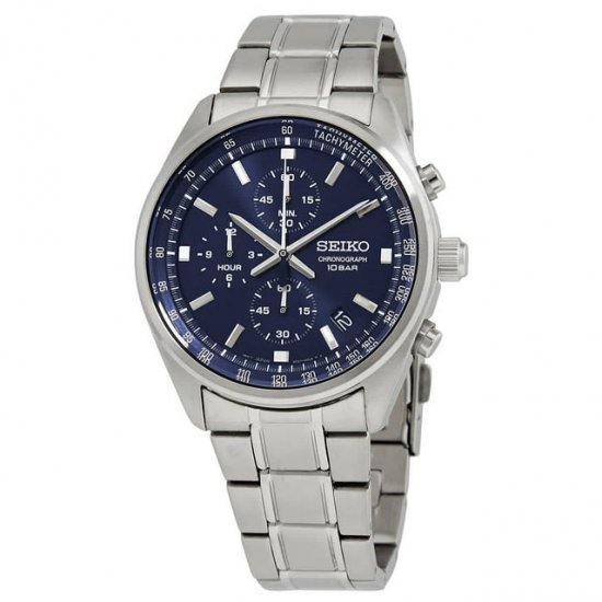 Seiko Chronograph Quartz Blue Dial Men\'s Watch SSB377