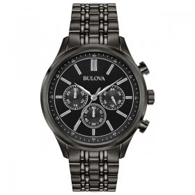 Bulova Men's Gunmetal Stainless Steel Chronograph Watch 98A217