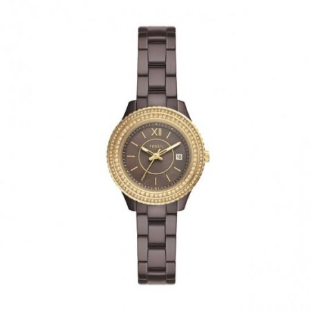 Stella Three-Hand Date Brown Ceramic Watch