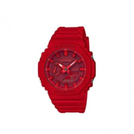 Casio G-Shock Alarm World Time Quartz Analog-Digital Red Dial Men's Watch GA2100-4A