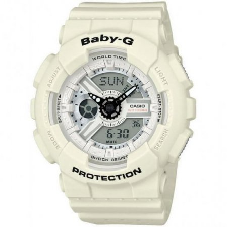 Baby-G BA110PP-7A White / White Resin Analog/Digital Quartz Women's Watch