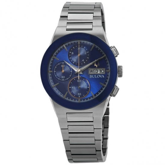 Bulova Millennia Chronograph Quartz Blue Dial Men\'s Watch 98C143