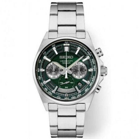 Men's Seiko Essentials Chronograph Green Dial Watch SSB405