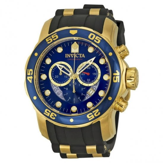 Invicta Pro Diver Chronograph Blue Dial Black Rubber Men\'s Watch 6983