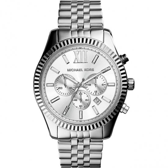 MICHAEL KORS Lexington Chronograph Silver Dial Men\'s Watch MK8405