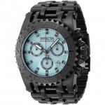 Invicta Men's Reserve Chronograph 50m Turquoise Dial Black SS Swiss Ronda Watch