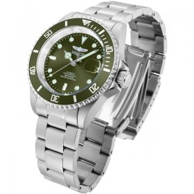 Invicta Men's Pro Diver 40mm Green Dial Silver Stainless Steel Automatic Watch for Adults