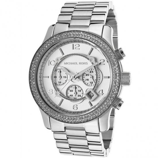 Michael Kors Women\'s Runway Chronograph Stainless Steel Silver-Tone Dial