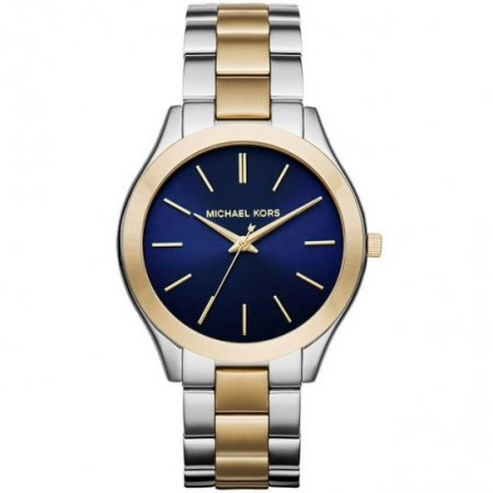 michael kors slim runway blue dial two-tone ladies watch mk3479