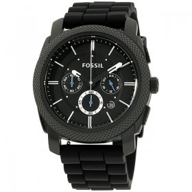 Fossil Men's Machine Chronograph, Black-Tone Stainless Steel Watch, FS4487