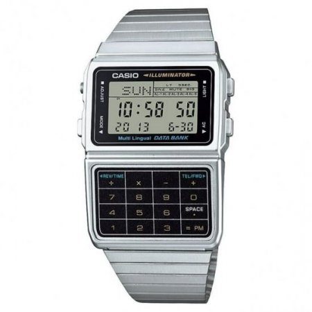 Casio Men's Stainless Steel Vintage Calculator Watch DBC611-1VT