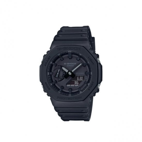 Casio Alarm World Time Quartz Analog-Digital Black Dial Men\'s Watch GA2100-1A1