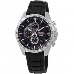 Seiko Chronograph Black Dial Black Rubber Men's Watch SSB325P1