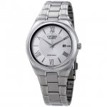 Citizen Men's BI0950-51A Silver Steel Bracelet With Silver Analog Dial Watch NWT