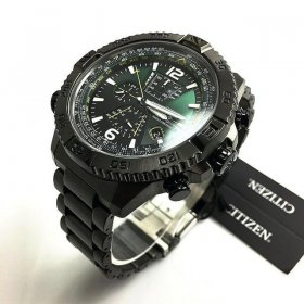 Citizen Promaster Navihawk A-T Perpetual World Time Chronograph GMT Green Dial Men's Watch AT8227-56X