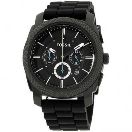 Fossil Men's Machine Chronograph, Black-Tone Stainless Steel Watch, FS4487