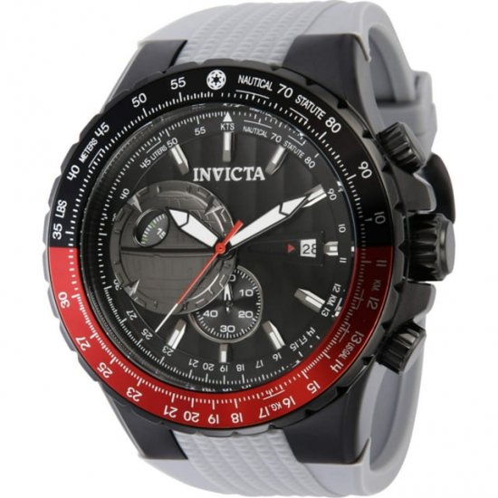 Invicta 41324 Men\'s Star Wars Death Star Grey Rubber Strap Watch