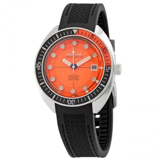 Bulova Devil Diver Automatic Orange Dial Men\'s Watch 96B350