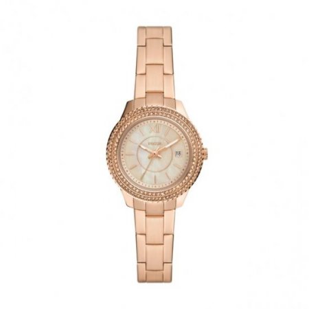 Fossil Women's Stella Three-Hand Date Rose Gold-Tone Stainless Steel Watch