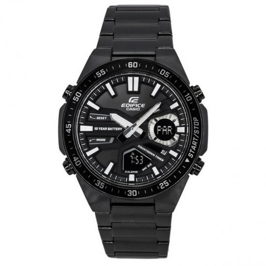 Casio Edifice Analog Digital Stainless Steel Black Dial Quartz EFV-C110DC-1A 100M Men\'s Watch