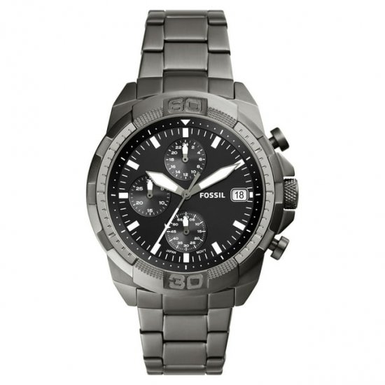 Fossil Men\'s Bronson Chronograph Smoke Stainless Steel Watch