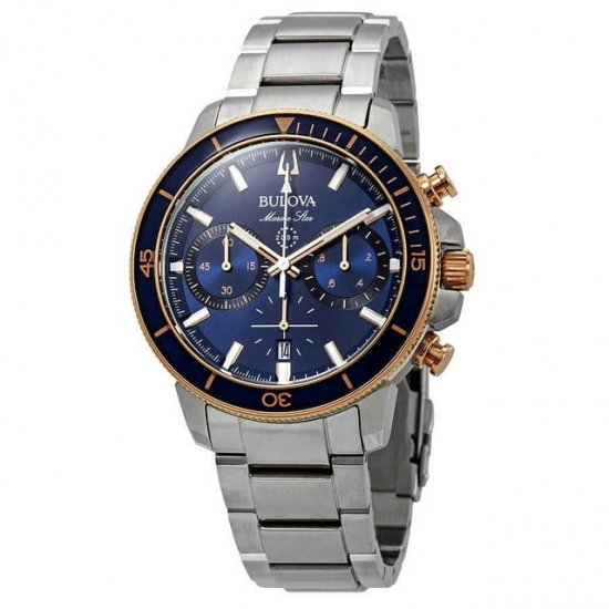 Bulova Marine Star Chronograph Blue Dial Men\'s Watch 98B301