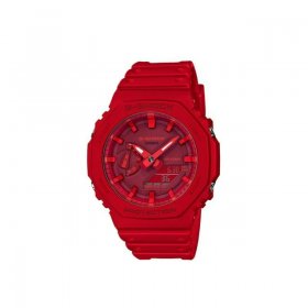 Casio G-Shock Alarm World Time Quartz Analog-Digital Red Dial Men's Watch GA2100-4A