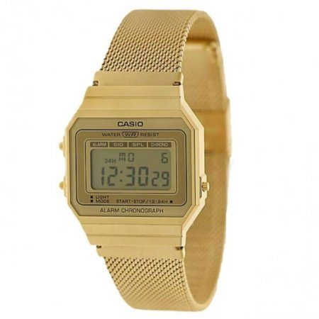 Casio Women's Super Slim Gold Tone Resin/Stainless Steel Mesh Watch A700WMG-9A