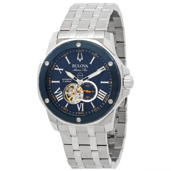 Bulova Marine Star Automatic Blue Dial Men\'s Watch 98A302