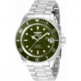 Invicta Men's Pro Diver 40mm Green Dial Silver Stainless Steel Automatic Watch for Adults