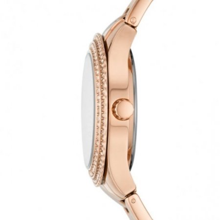 Fossil Women's Stella Three-Hand Date Rose Gold-Tone Stainless Steel Watch