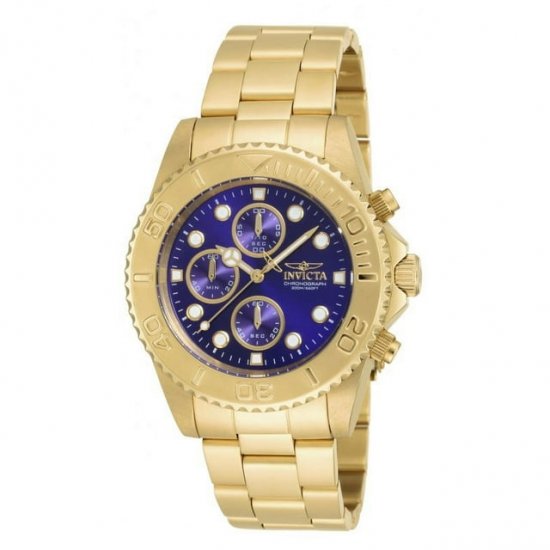 Invicta Pro Diver Chronograph Blue Dial Gold-plated Men\'s Watch 19157