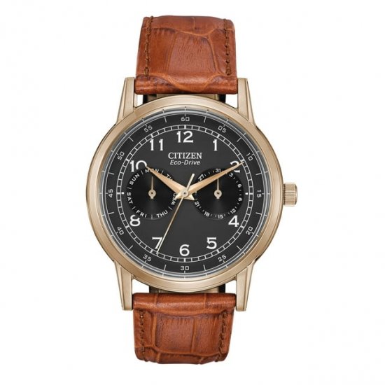 Citizen Men\'s AO9003-08E Brown Leather Japanese Quartz Dress Watch