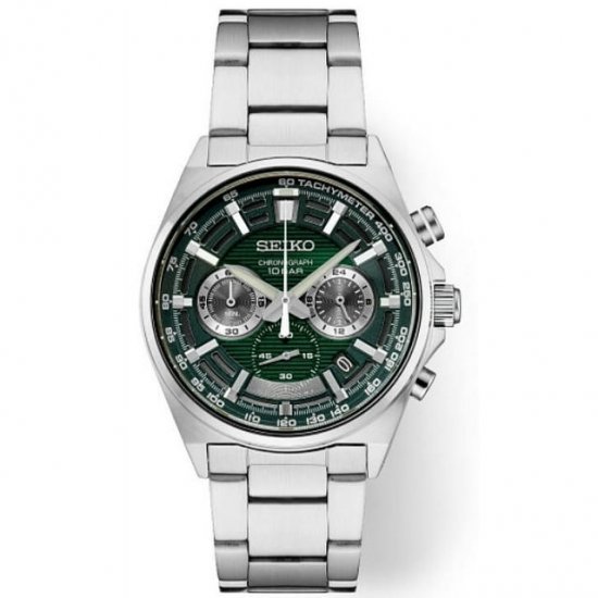 Men\'s Seiko Essentials Chronograph Green Dial Watch SSB405