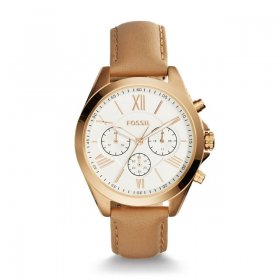 Fossil Women's Modern Courier Chronograph Tan Leather Watch