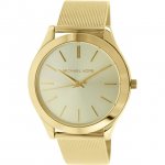 Michael Kors Women's Slim Runway MK3282 Gold Stainless-Steel Quartz Fashion Watch