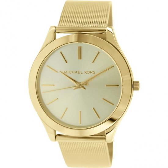 Michael Kors Women\'s Slim Runway MK3282 Gold Stainless-Steel Quartz Fashion Watch